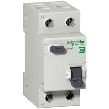 Дифференциальный автоматический выключатель Schneider Electric EASY 9 1P+N 16А 30мА C AC 4,5 кА - Электрика, НВА - Модульное оборудование - Дифференциальные автоматы - магазин электрооборудования amperomvolt.ru